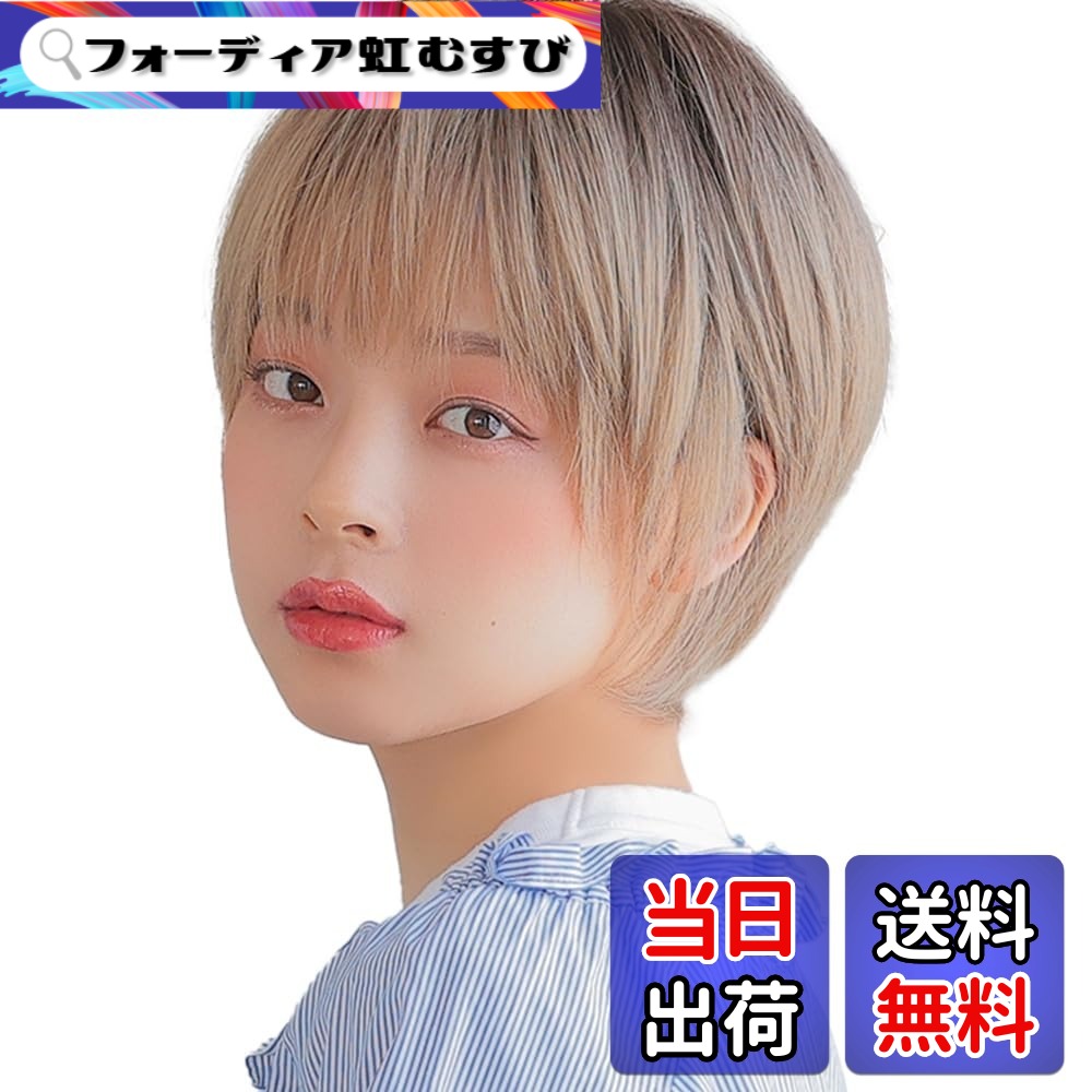 【送料無料】[AQUADOLL(アクアドール)] ウィッグ ショート フルウィッグ ボーイッシュ クール 黒髪 金髪 グラデーション フリーサイズ wg300 色：P-CMB.シナモンベージュプリン、サイズ：フリーサイズ 4,765円