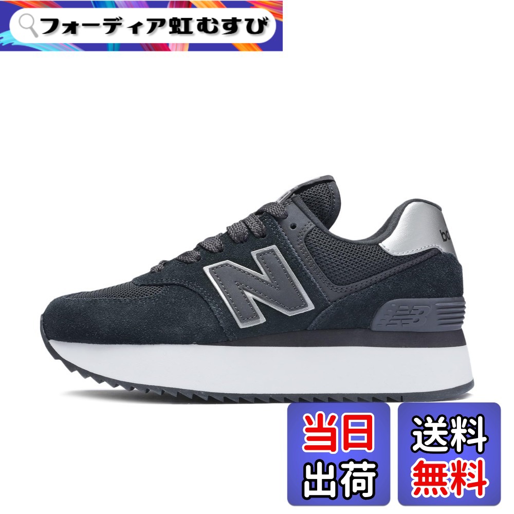 【貨物輸送無料】new balance(ニュー平衡にする) レディース WL574Z 574+ 厚底 付け届けひな形 レディーススニーカー 色：NJ(BLACK)、大きさ：24.0 珊 B
