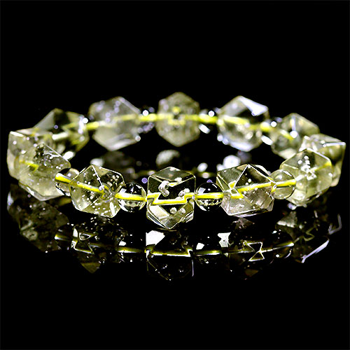 〔K1849-1〕高品質 約10mm リビアングラス 隕石 ブレスレット Libyan desert glass(クリストバライト)|Silva Tilia