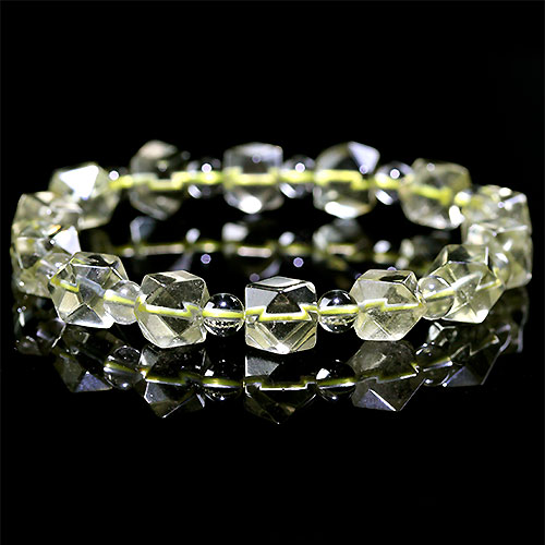 〔K1849-14〕高品質 約9mm リビアングラス 隕石 ブレスレット Libyan desert glass