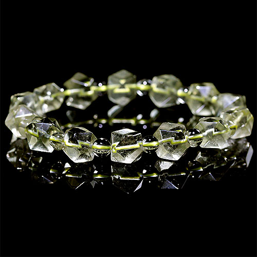 〔K1849-18〕高品質 約9mm リビアングラス 隕石 ブレスレット Libyan desert glass｜Silva Tilia