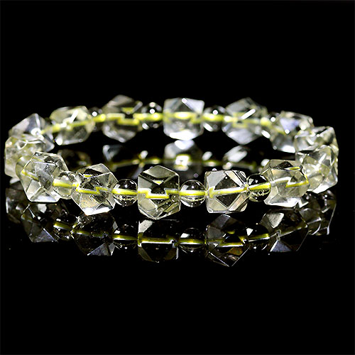 〔K1849-20〕高品質 約9mm リビアングラス 隕石 ブレスレット Libyan desert glass｜Silva Tilia