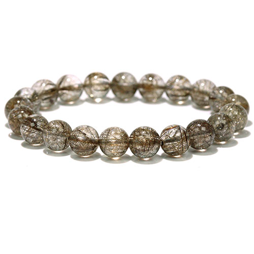 〔K2010-6〕高品質 約9mm シルバールチルクォーツ ブレスレット Silver Rutilated Quartz 43,485円