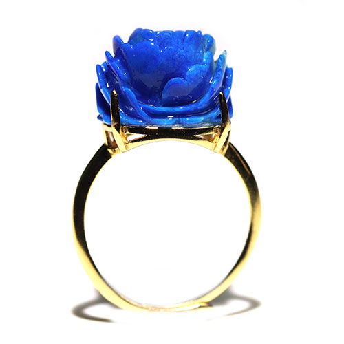 〔R489-1〕ラピスラズリ薔薇 指輪 リング サイズフリー Lapis Lazuli|Silva Tilia
