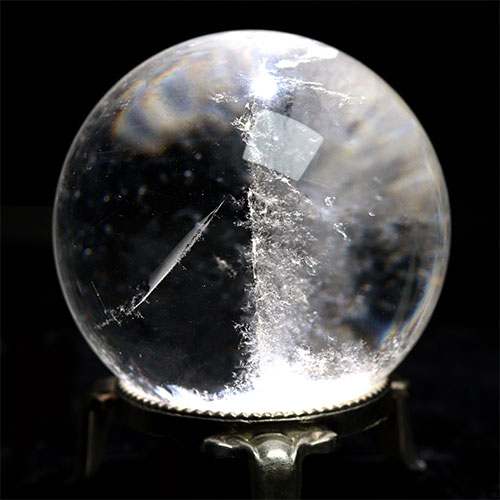 〔D447-8〕約58mm ブラジル ミナスジェライス州 天然水晶 天然クォーツ スフィア 水晶 丸玉 1個【メール便不可】