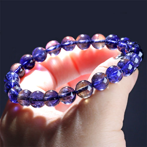 〔K1948-15〕【トップグレード】約8mm 多色性 アイオライト Iolite 菫青石 ブレスレット｜Silva Tilia