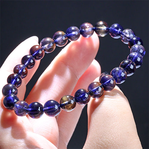 〔K1948-17〕【トップグレード】約7mm 多色性 アイオライト Iolite 菫青石 ブレスレット