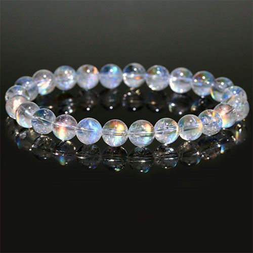 楽天市場】【再入荷】レインボー ムーンストーン ブレスレット（ボタン