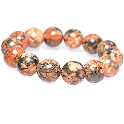 〔K1325〕夜桜 アクチノライトインクォーツ ブレスレット 約16mm