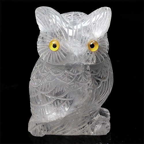 楽天市場】〔D379-1〕彫刻品 水晶 フクロウ彫り ふくろう 梟 止まり木