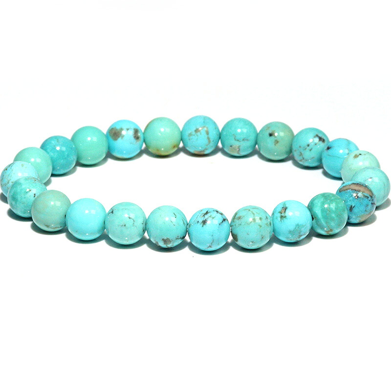 〔K2091-12〕約8mm メキシコ ソノラ カンピトスターコイズ ブレスレット Campitos Turquoise【カード付】｜Silva Tilia