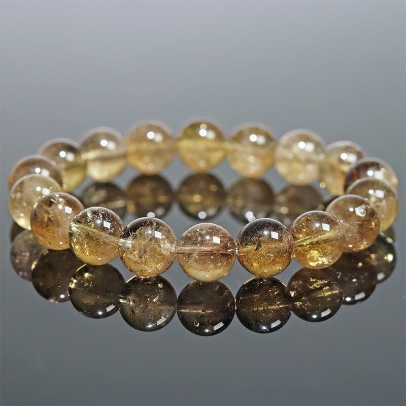 〔K2110-11〕約11mm コロンビア産 ゴールデンムリアンシードクリスタルブレスレット ギャランティーカード Lemurian