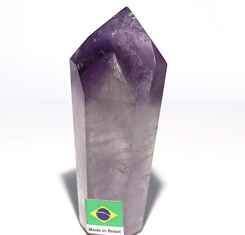 〔D136-2〕ファントムアメジスト ロマネサイト 天使の指紋入り ポイント 置物 amethyst 紫水晶