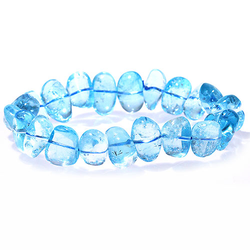 〔K1819-9〕高品質 スイスブルートパーズ タンブル ブレスレット Topaz 黄玉