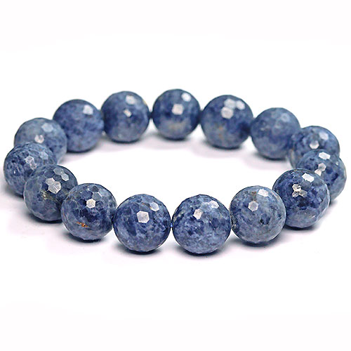 〔K1761-3〕約14mm 天然石 サファイアカット ブレスレット sapphire コランダム