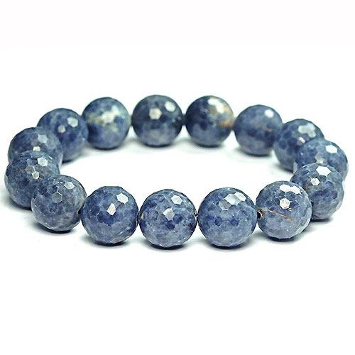 〔K1761-8〕約14mm 天然石 サファイアカット ブレスレット sapphire コランダム