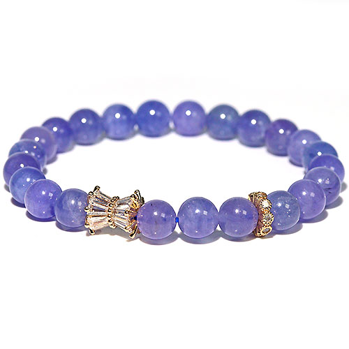 〔K1906〕高品質 約7.8mm タンザナイト Tanzanite 誕生石 ブレスレット