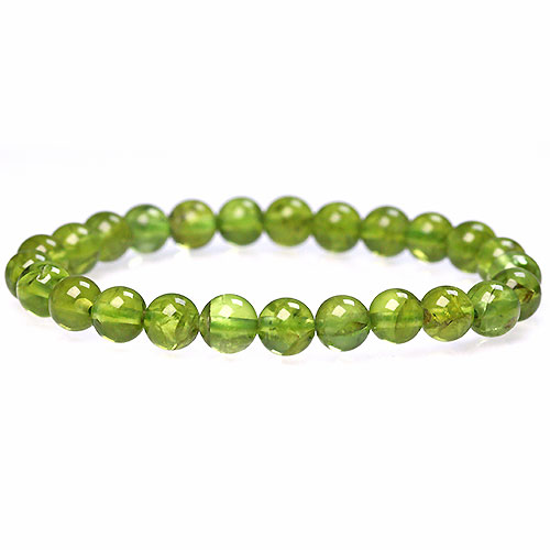 〔K1634-14〕高品質 約7mm Peridot ペリドット 橄欖石 ブレスレット