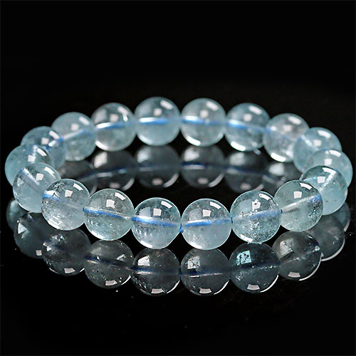 〔K1731-4〕約11mm ブルートパーズ ブレスレット Topaz 黄玉