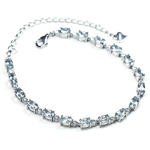 〔K1746〕アクアマリン aquamarine SV925 ブレスレット bracelet