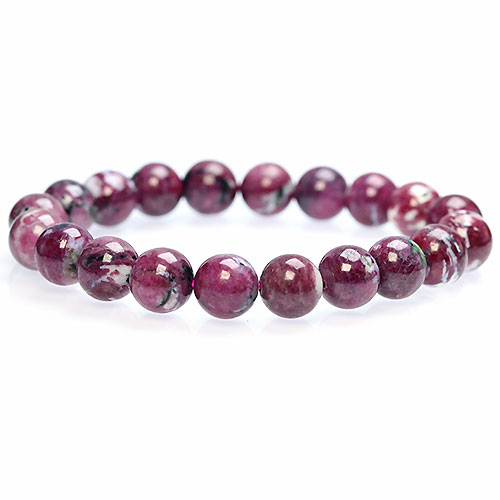 〔K1614-10〕約10mm 天然ルビー Ruby ブレスレット コランダム 紅玉｜Silva Tilia