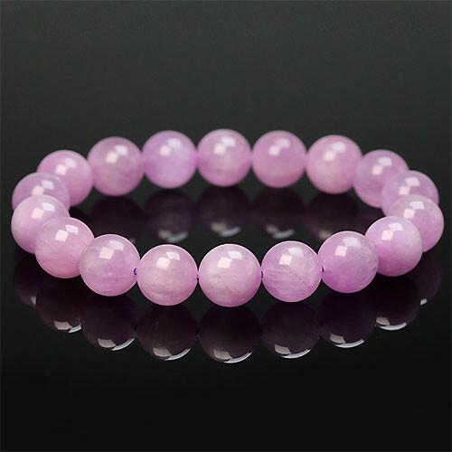〔K1676-12m〕12mmお買い得 クンツァイト ブレスレット Kunzite リチア輝石