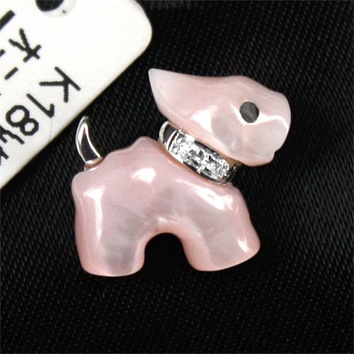 K18WGダイヤ ピンクシェルタイニーピン〔 天然石 パワーストーン アクセサリー 〕 55,000円