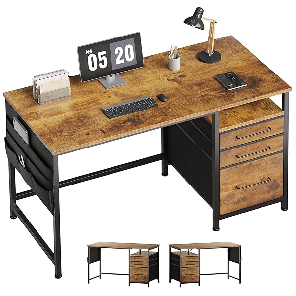 〈美品・引出し付〉デスク 学習机 パソコン 作業デスク 不二貿易（Fuji Boeki） ワークデスク 引き出し付 幅100cm クレバー