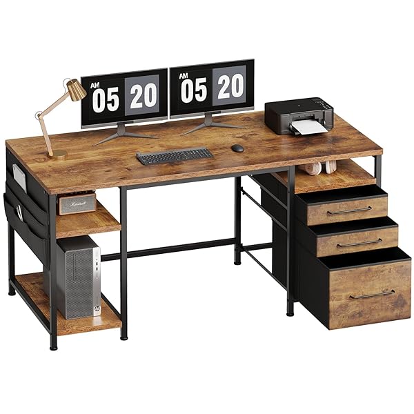 楽天市場】Maihailパソコンデスク引き出し付き学習机pcデスク幅120cmx