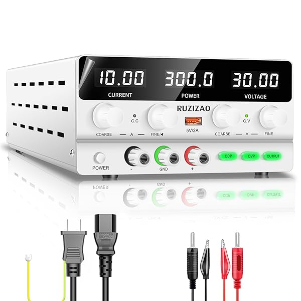 【送料無料】安定化電源 30V 10A 300W 4桁電圧電流電力水平スクリーン表示 スイッチング電源 エンコーダ微調整粗調整 DC 可変直流安定化電源 電気制御機器 自動切替 高精度 低雑音直流電源 自動温度制御冷却 テスト 修理 研究 実験室用|フォレストオンライン