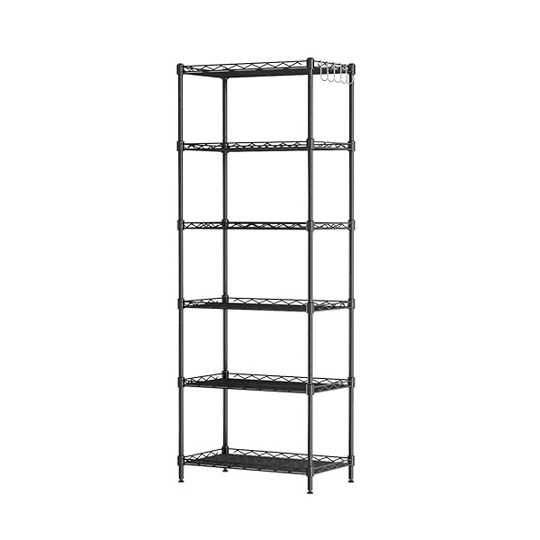 【送料無料】スチールラック 収納 棚 ラック メタル スチール シェルフ キッチン収納 ワイヤーラック 55×30×160cm ブラック モダン