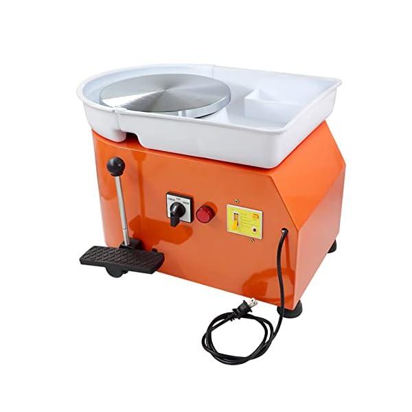 【送料無料】電動ろくろ 陶芸 ホイールマシン 電動ロクロ 0-300r/min 350W ロクロ径 25cm セラミック成形 回転台 無段変速 52*42*35cm DIY 漏電保護 ミニ ろくろ 轆轤付 陶芸セット 自宅 陶器作り子供用 家庭 業務｜フォレストオンライン 24,925円
