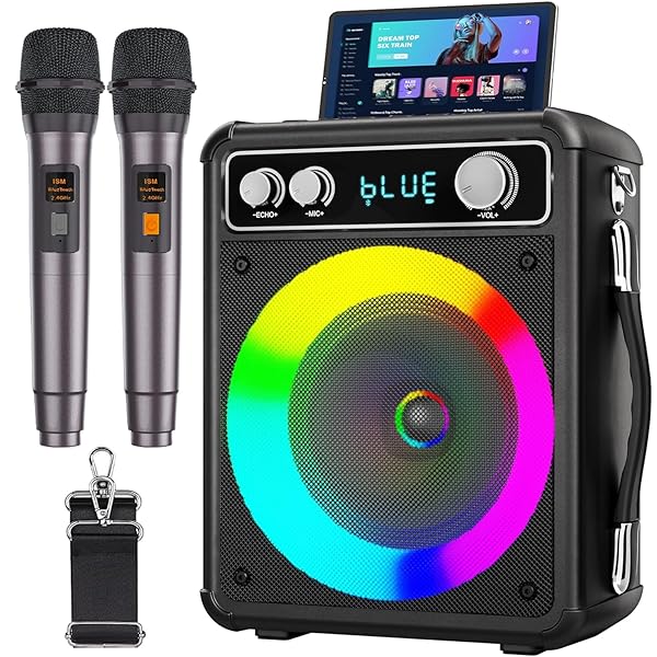 【送料無料】カラオケセット ワイヤレスマイク２本 スピーカーセット 家庭用 カラオケマイク 拡声器 Bluetooth 5.0 PAセット 小型 カラオケマシン ポータブルスピーカー AUX/USB/TF対応 ホームパーティー/会議/スピーチ/学校行｜フォレストオンライン