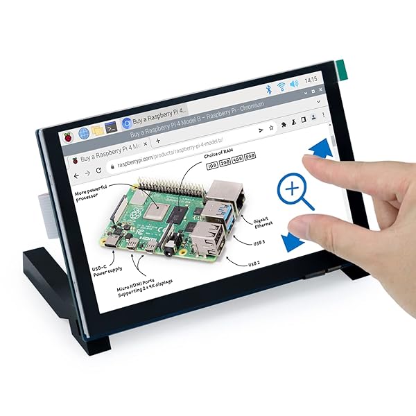 【貨物輸送無料】5inタッチスクリーンモニター for Raspberry Pi 5 4B 3B+ A+、800x480絵素IPS見せびらかす、5点手当たり静?静電容量映写幕、１番ウッドなしMIPI DSI界面