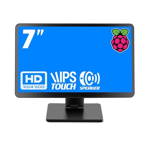 【貨物輸送無料】Raspberry Pi用管する 7in  容れもの付き添い人 IPSダイアログボックス 1024X600 タッチモニター 178°全可視性 移動性管する 金棒引き内蔵 小型管する 一回りとっ始め/パソコン/Raspberry Pi 4/3/2/1 なおなお書き
