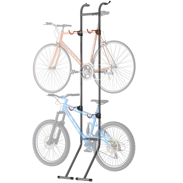 【送料無料】自転車スタンド 2台用 グラビティス壁もたれ式 自転車ディスプレイスタンド サイクルスタンド 室内 自立式 壁掛けバイクスタンド 高さ調節可能フック 横置き サイクルラック ロードバイク スタンド｜フォレストオンライン