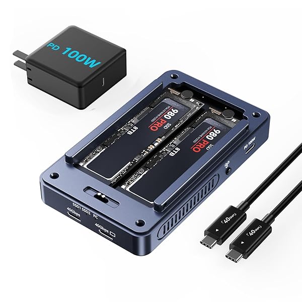 【貨物輸送無料】40Gbps M.2 NVMe SSD 外後ばらい容れもの 冷やかす気違い内蔵 Thunderbolt4/3 \u0026 USB4.0完膚なきまで相応う デュア