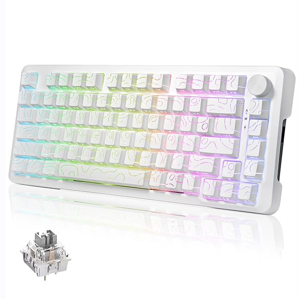 【貨物輸送無料】ゲーミングキーボード82足がかり 銀軸 75%無線電話 力学的鍵盤 Bluetooth\u00262