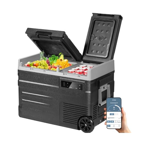 【送料無料】ポータブル冷蔵庫 40L バッテリー内蔵可能 -20℃?20℃ 2室独立温度制御 コンプレ|フォレストオンライン