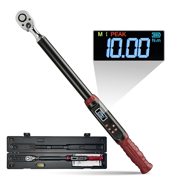 【貨物輸送無料】デジタルトルクレンチ 1/2in 10～200N・m 高的確さ±2％ 差込角12.7粍 タイア取り替えっこ