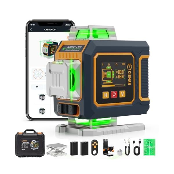 【送料無料】4D レーザー墨出し器 2インチLCDカラー画面 APP遠隔操作 爆閃モード搭載 5200mAh大|フォレストオンライン