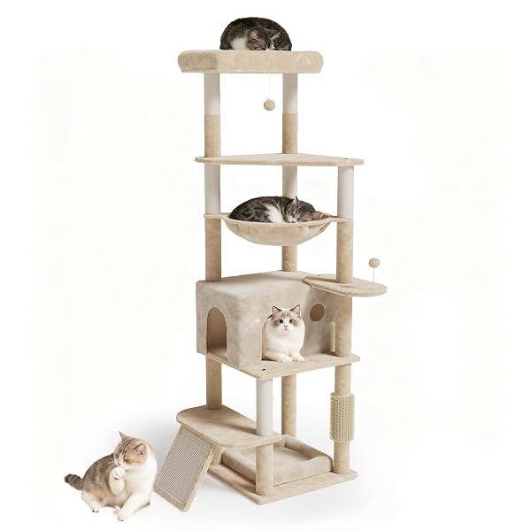 【送料無料】キャットタワー 大型猫 シニア猫 猫タワー 超厚い15mm木材使用 据え置き 多機能 |フォレストオンライン