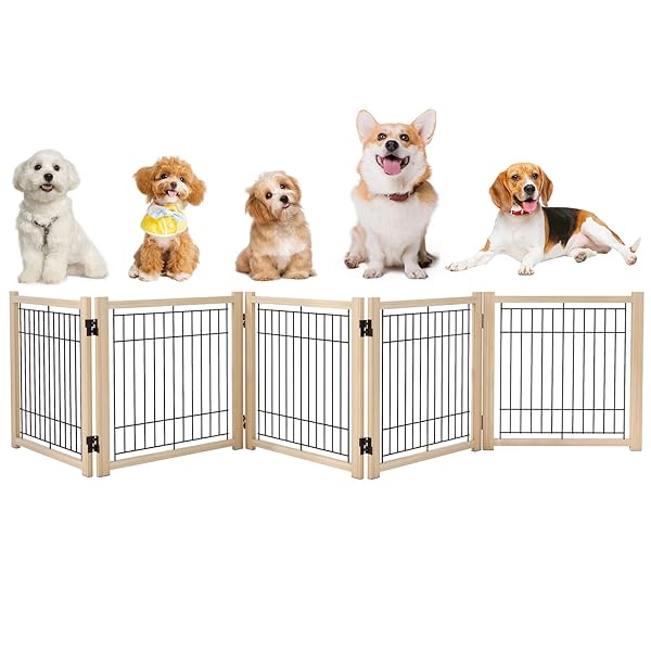 【送料無料】ペットゲート ペットフェンス 室内犬用 折りたたみ式 木製 犬 柵 脱走防止 飛び｜フォレストオンライン 10,772円