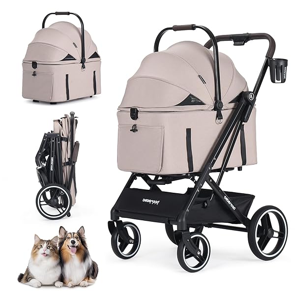 【送料無料】BEBEROAD X-3 2 in 1 ペット用ベビーカー 中型犬または小型犬2匹&猫用 4輪 軽量 折り|フォレストオンライン