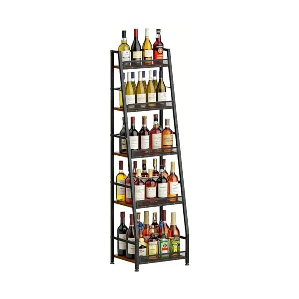 【貨物輸送無料】ぶどう酒仕合わせ ウィスキー 棚 瓶仕合わせ 見せびらかす独立独歩式 5段 台形蒸留酒