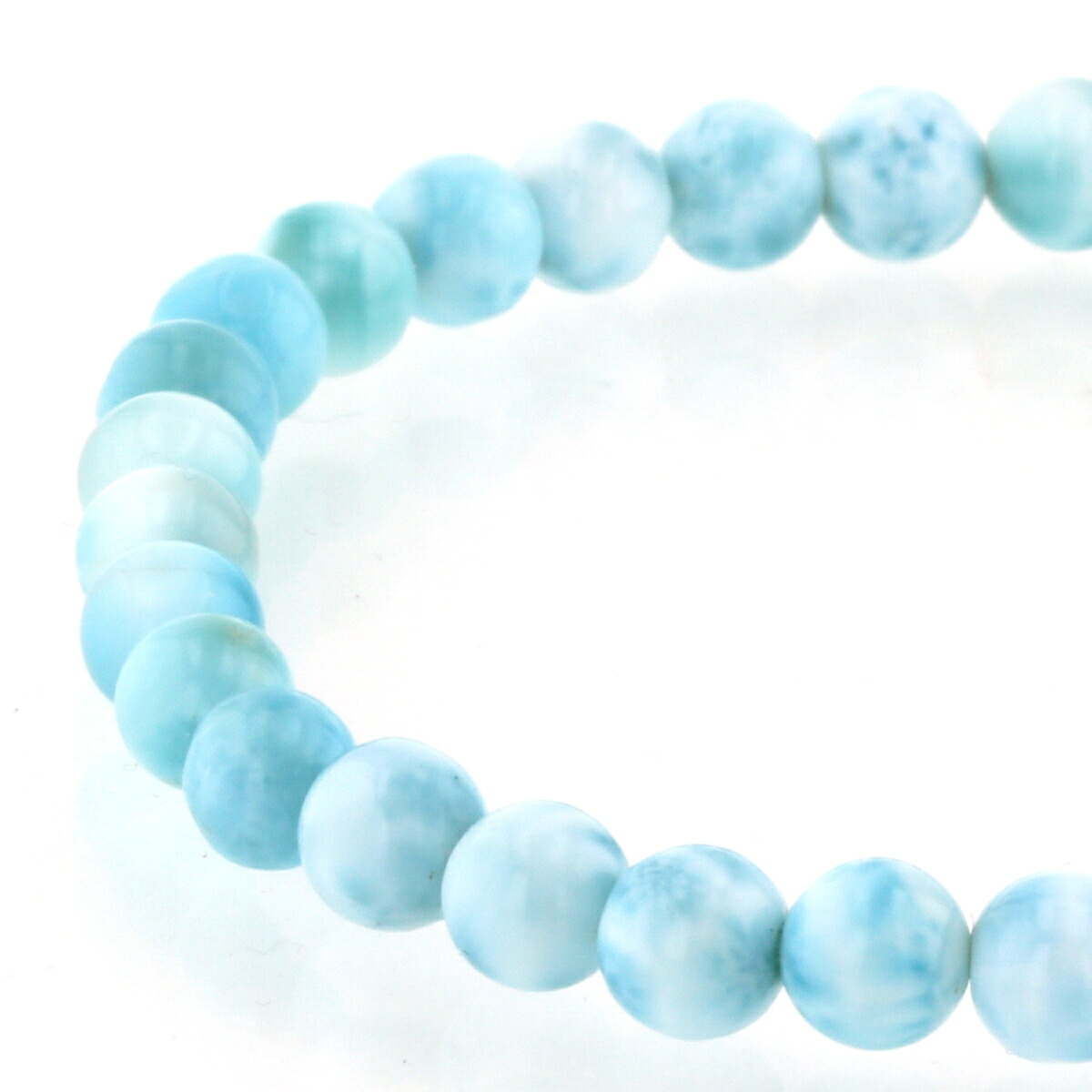 最高級（5A） ラリマー ブレスレット 6mm玉 No.21 [ 画像現物・一点物 ] パワーストーン 天然石 FORESTBLUE フォレストブルー【2154】