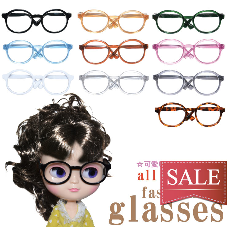 安心発送】 SALE ドール用メガネ p-glass-006 眼鏡 ハンドメイド 人形