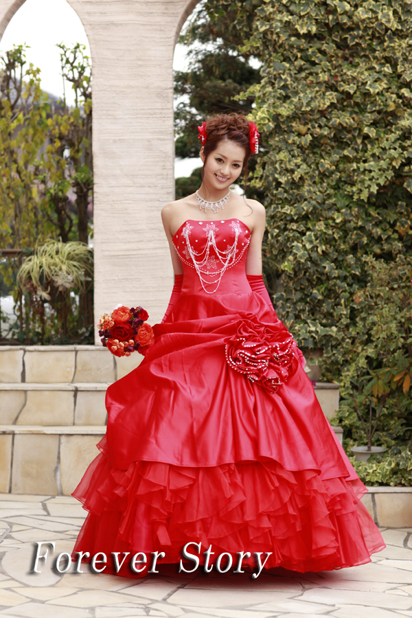無料ダウンロード結婚式 カラードレス 赤 髪型 最も人気のある髪型