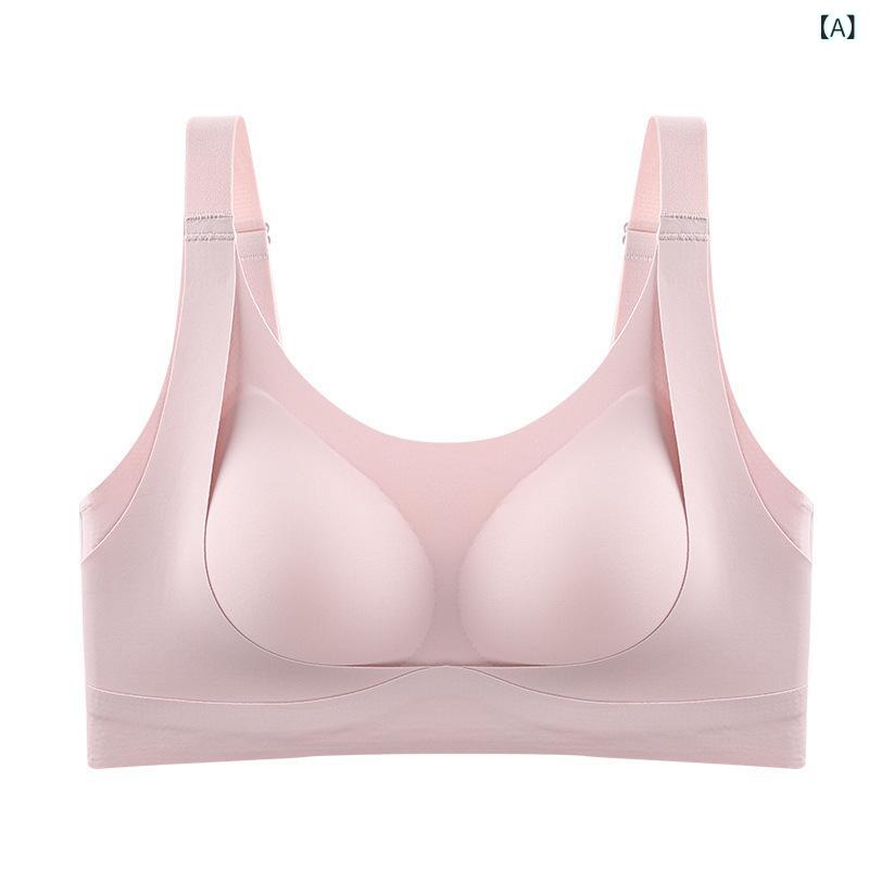 ブラジャー 女性用 大きめバスト 胸寄せ アップリフト 防下垂 脇肉収集 無痕 ノーワイヤー 3/4カップ 薄型カップ 固定肩紐 後ろ四列フック 透気性 調整型 快適 ニット素材 伸縮性 豆沙ピンク グレー紫 ブラック ライトグリーン レッド M L X 5,649円
