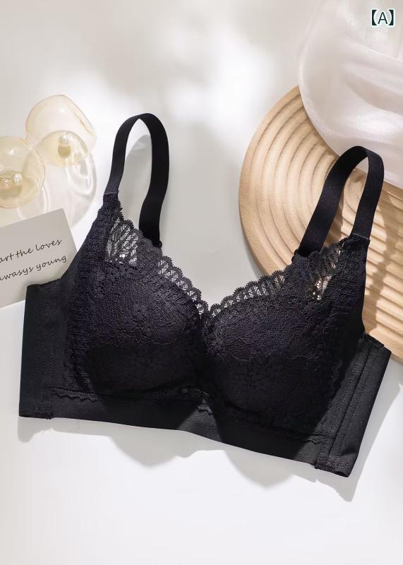 ブラ 無ワイヤー 副乳収集 上托 調整 機能 内衣 女性用 ABカップ 中厚 3/4カップ 固定肩紐 後4段フック 粘繊 ・届? 混合 生地 シンプル カジュアル スタイル 黒 緑 紺 赤 ベージュ 秋冬 シーズン 青年向け 伸縮性 快適 フィット